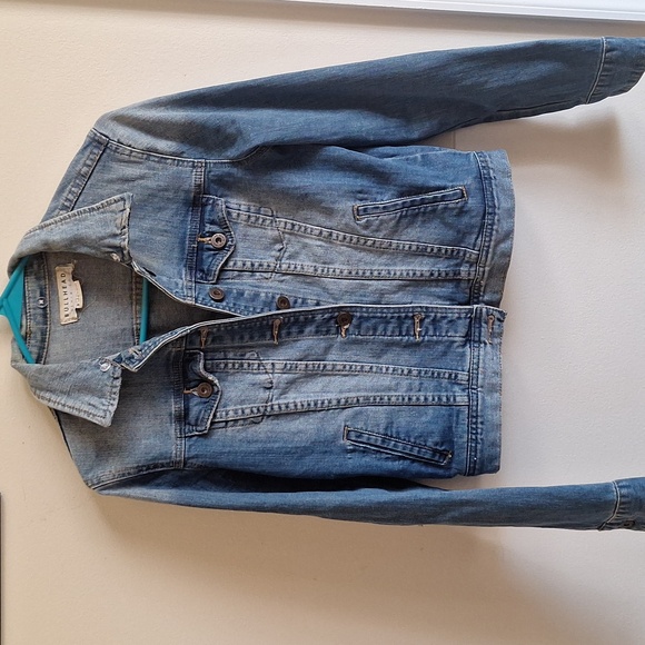 Bullhead Denim Co 90s Jacket Plaid Flannel Inserts Distressed Jean Trucker Sz.S - Picture 2 of 10